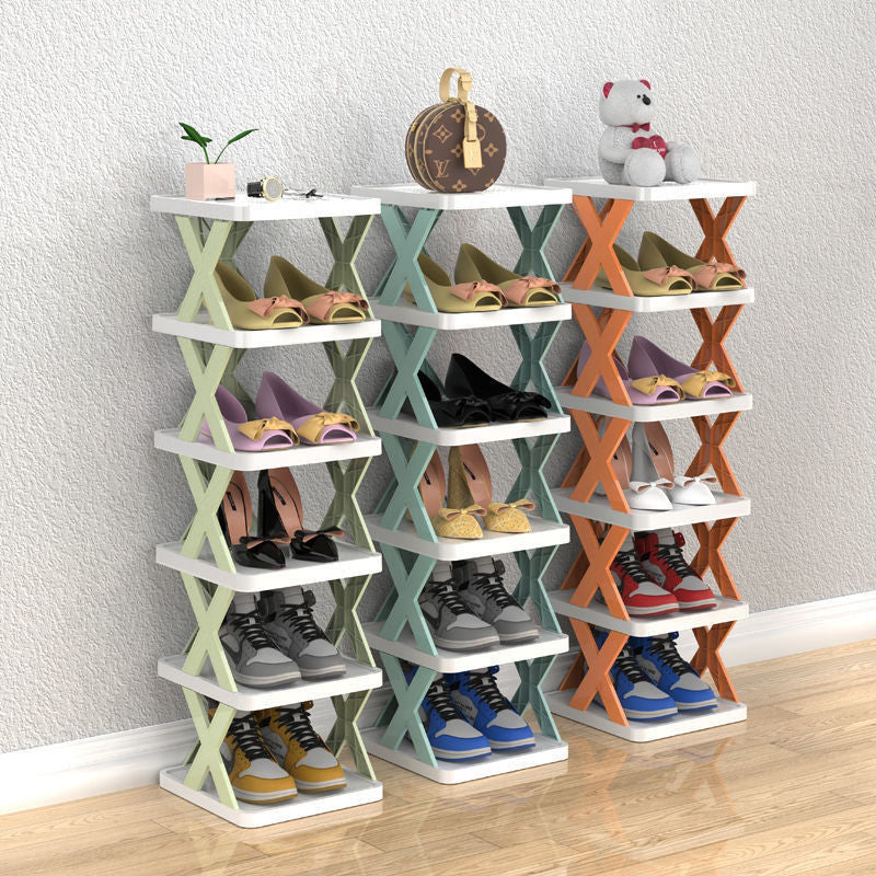 EASY-ASSEMBLED PLASTIC 5 TIER SHELF CABINET FURNITURE STACKABLE SHOE RACKS