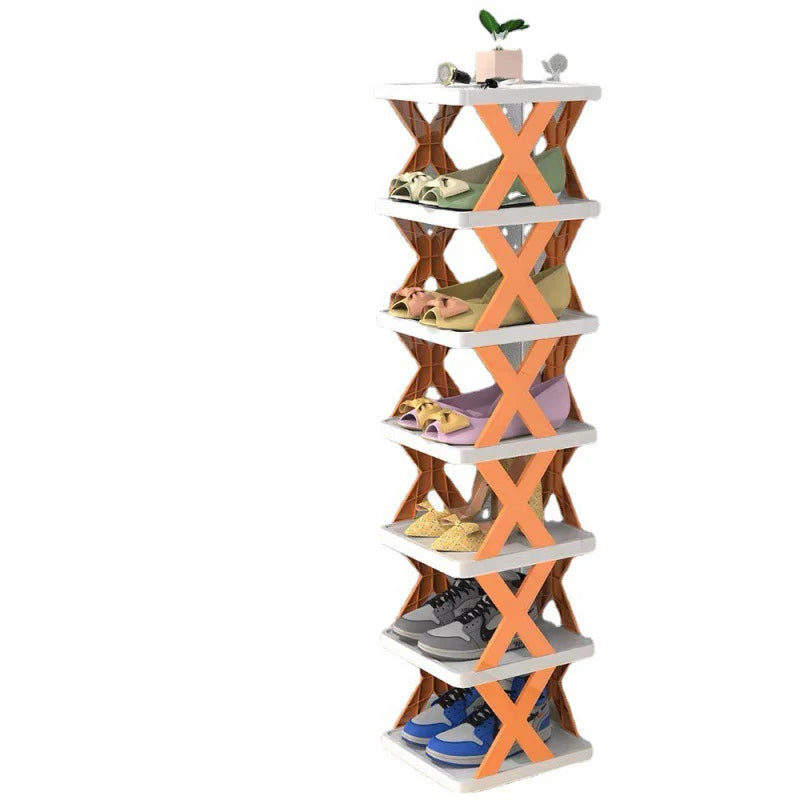 EASY-ASSEMBLED PLASTIC 5 TIER SHELF CABINET FURNITURE STACKABLE SHOE RACKS