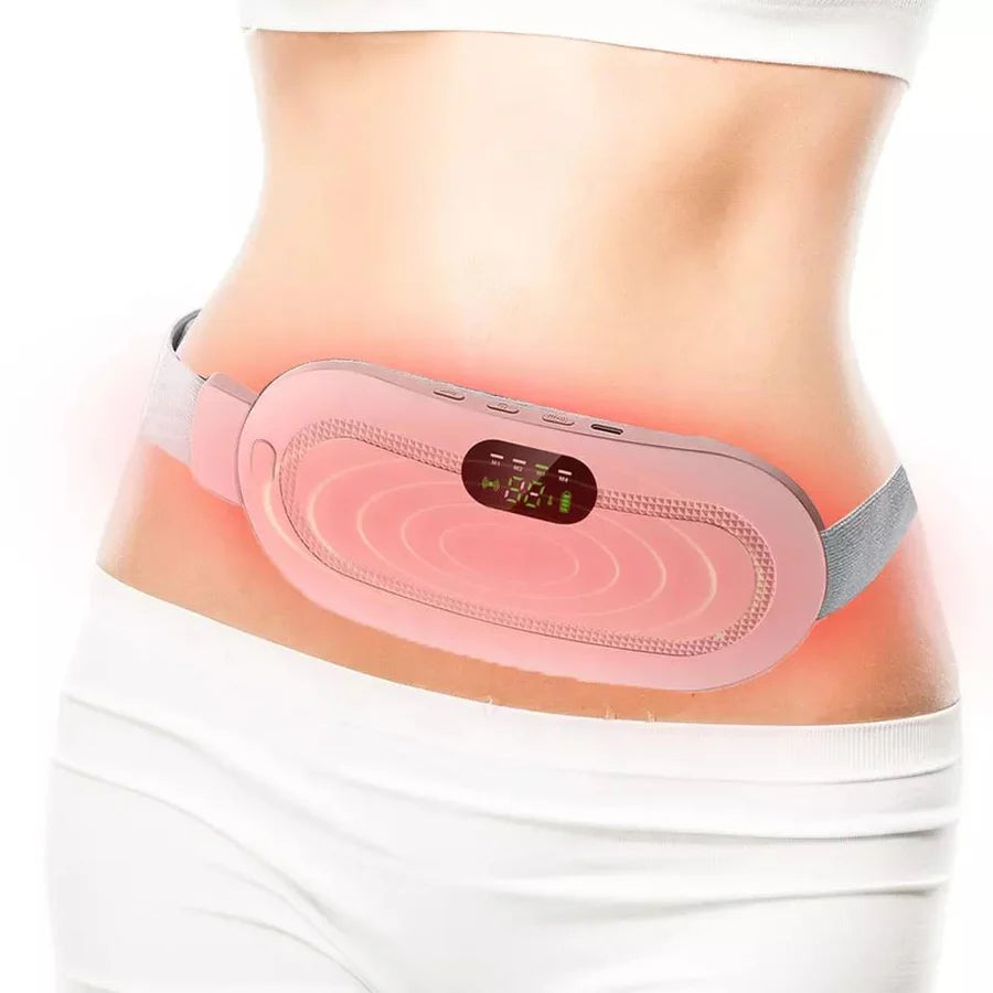 PORTABLE DIGITAL DISPLAY CORDLESS MENSTRUAL HEATING PAD FAST HEATING MASSAGE PERIOD WAIST WRAP BELT WOMEN MENSTRUAL PAIN RELIEF