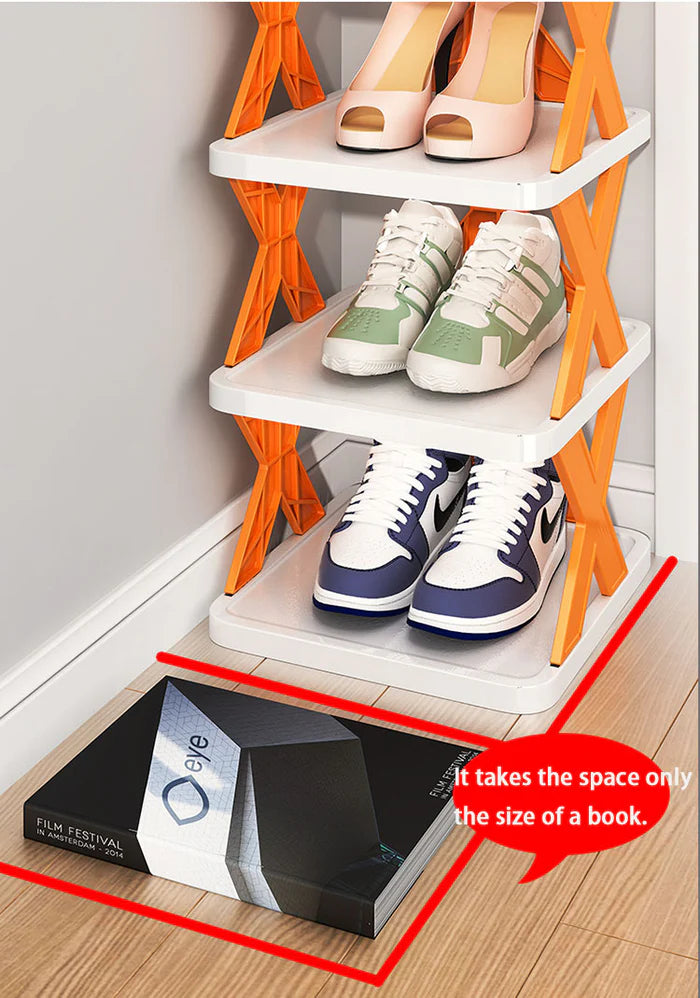 EASY-ASSEMBLED PLASTIC 5 TIER SHELF CABINET FURNITURE STACKABLE SHOE RACKS