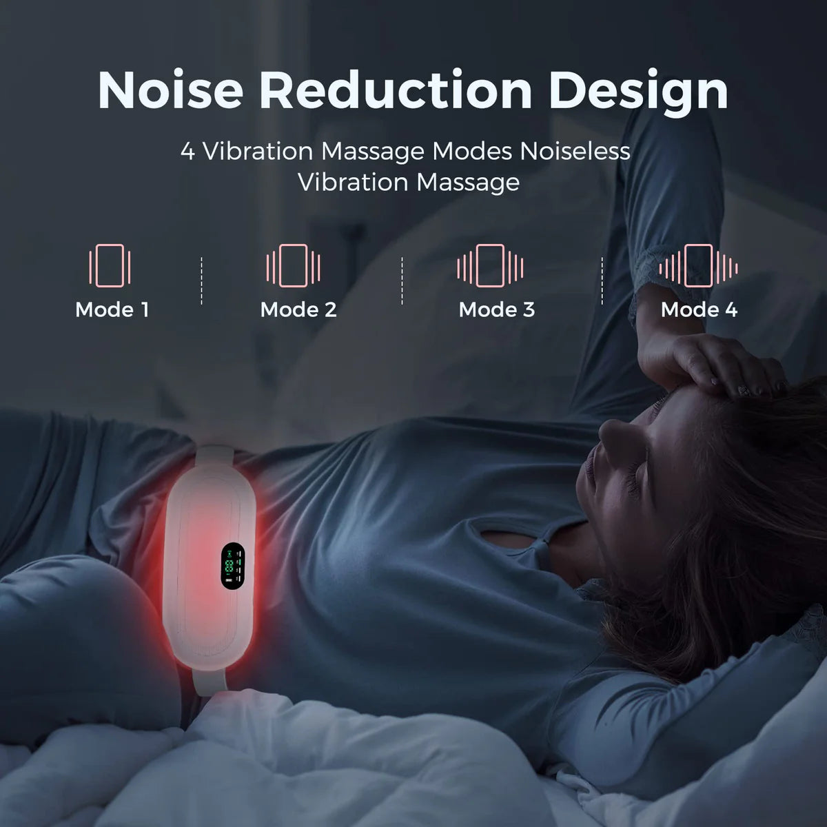 PORTABLE DIGITAL DISPLAY CORDLESS MENSTRUAL HEATING PAD FAST HEATING MASSAGE PERIOD WAIST WRAP BELT WOMEN MENSTRUAL PAIN RELIEF