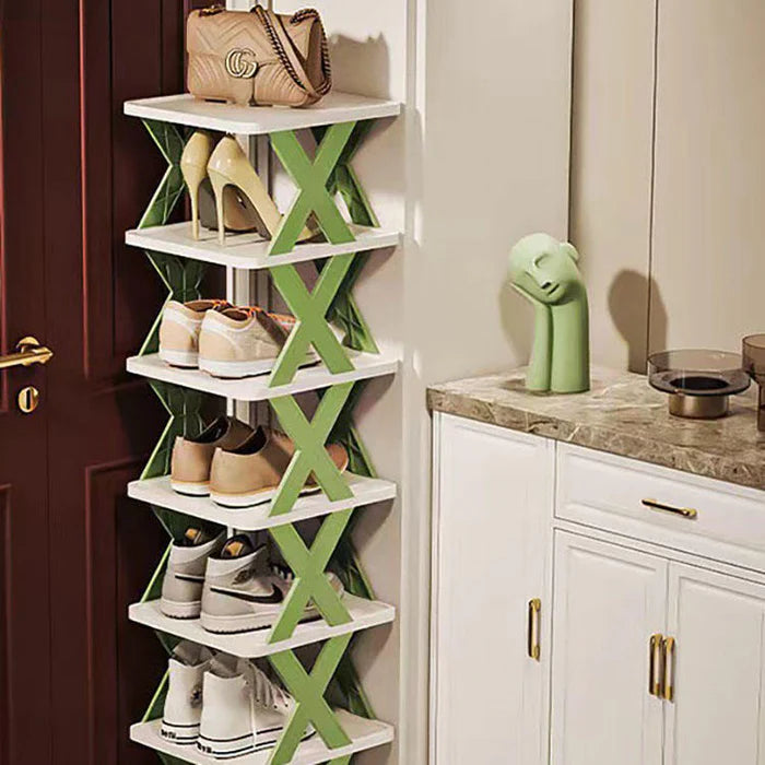 EASY-ASSEMBLED PLASTIC 5 TIER SHELF CABINET FURNITURE STACKABLE SHOE RACKS