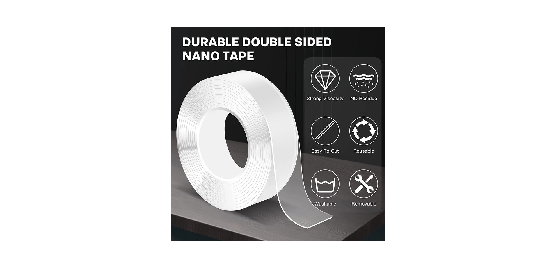 NANO DOUBLE SIDED TRANSPARENT TAPE