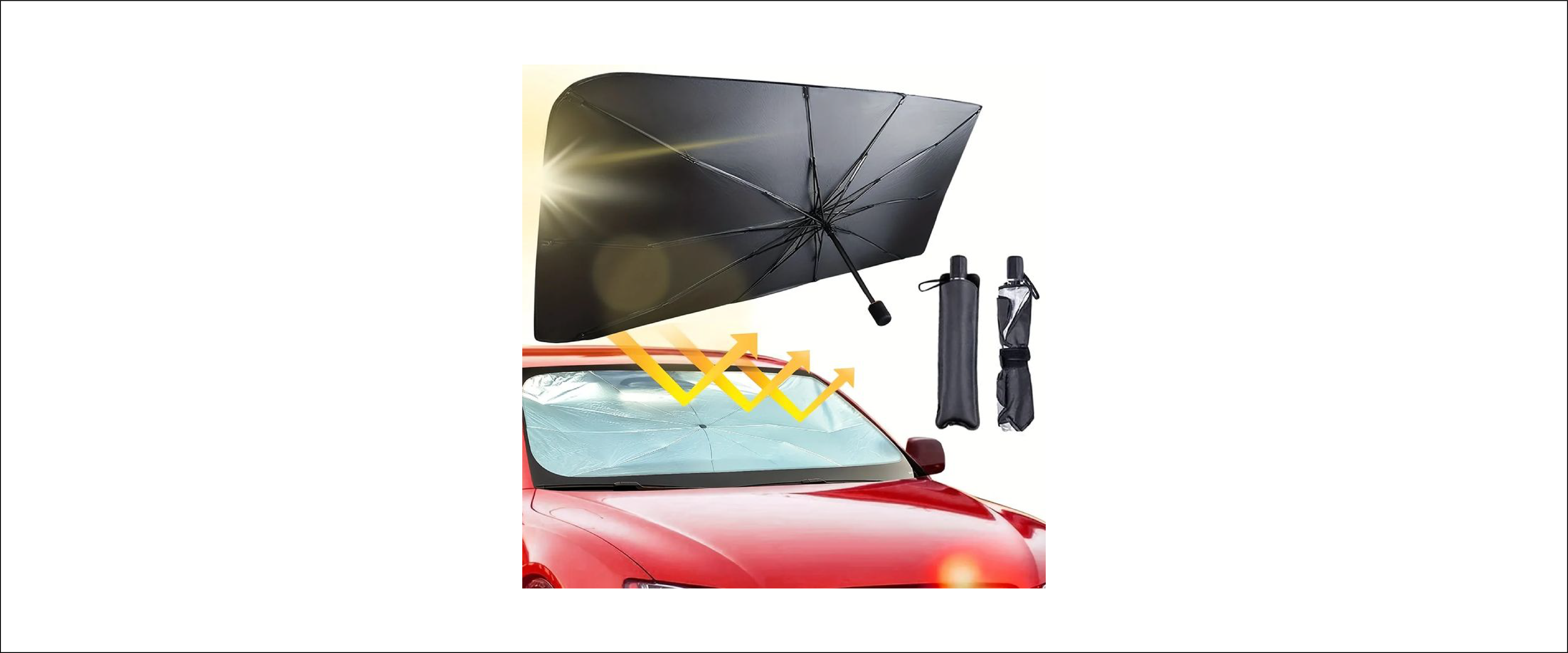 Portable UV-Blocking Windshield Sunshade Umbrella