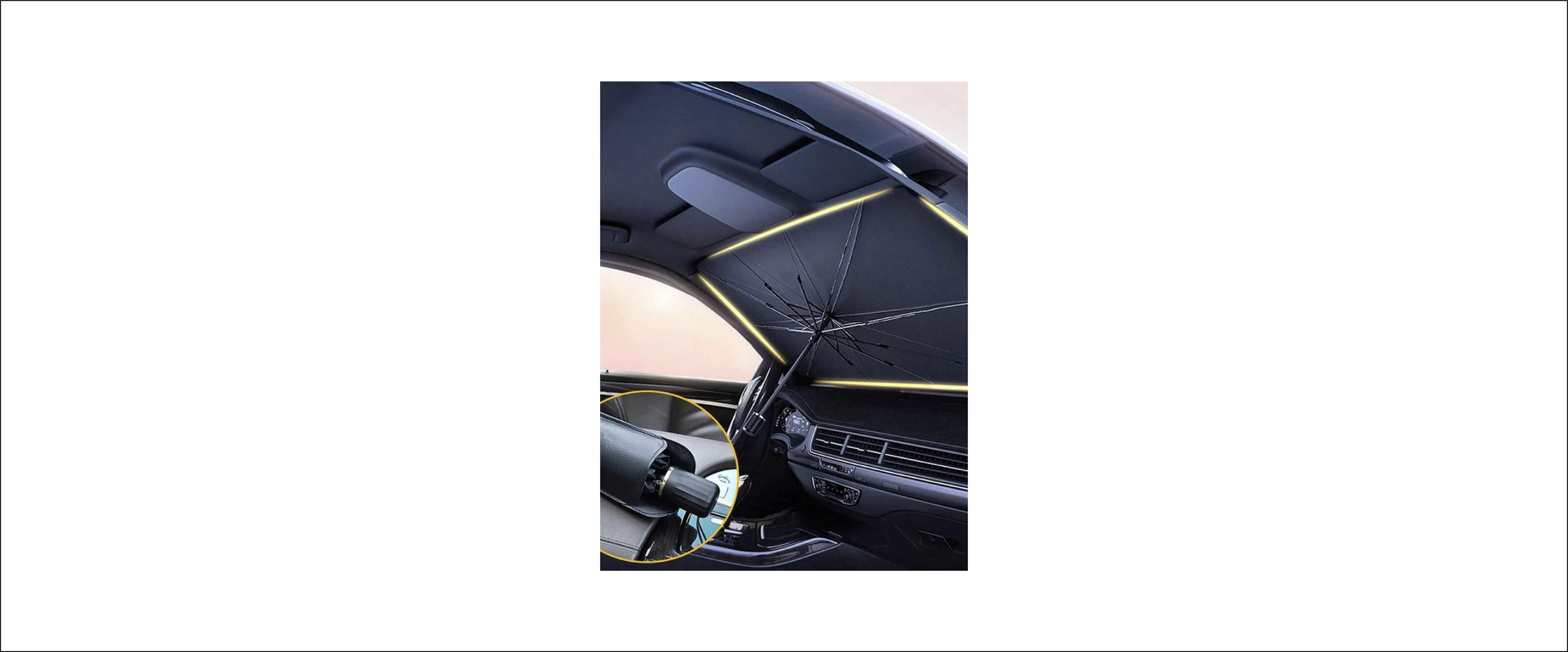 Portable UV-Blocking Windshield Sunshade Umbrella